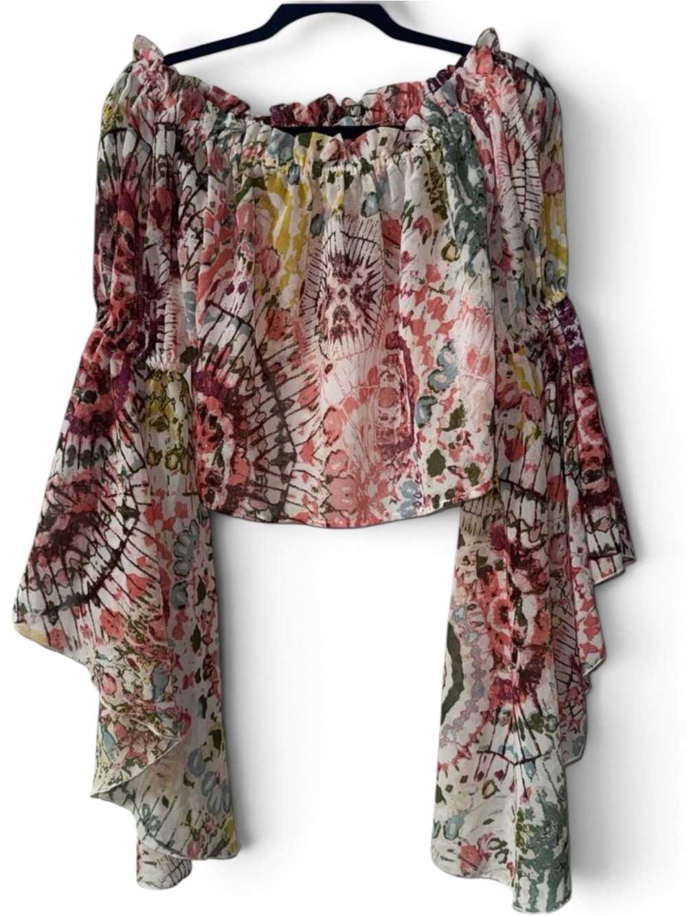 Live 4 Truth  Boho Off-the-Shoulder Bell Sleeve‎ Crop Top fairy festival